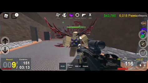 Roblox Zombie Uprising With M249 Youtube