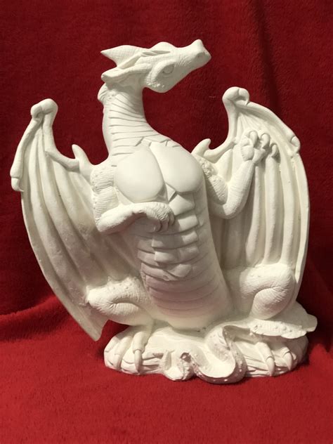 Dragon In Ceramic Bisque Ready To Paint