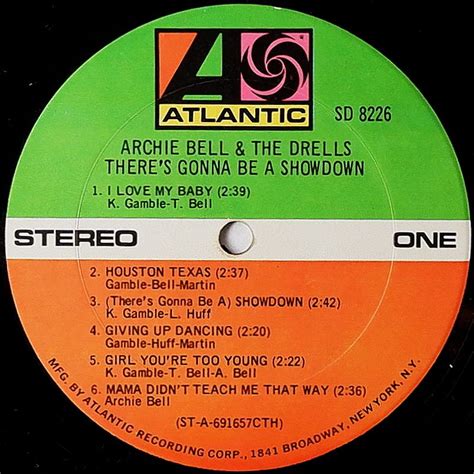 Archie Bell The Drells There S Gonna Be A Showdown Atlantic LP