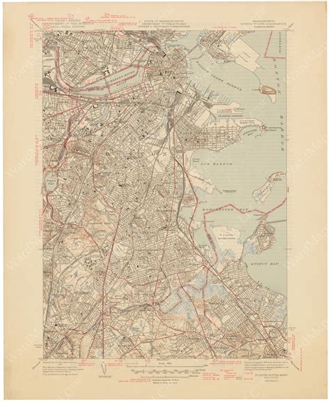 Boston, Massachusetts Topographic Maps – WardMaps LLC