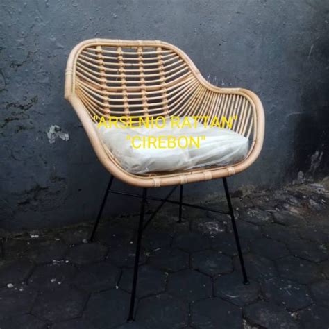 Jual Kursi Teras Cafe Rotan Alam Kaki Lengkap Cushion Shopee Indonesia