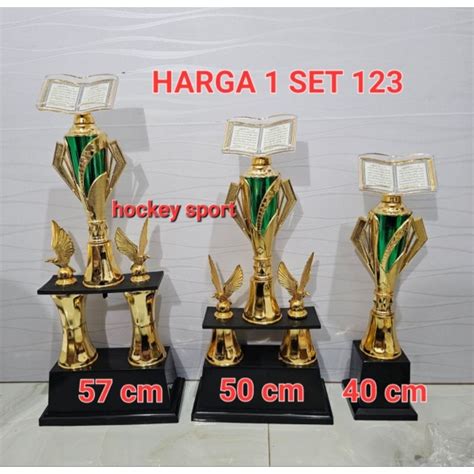 Jual Trophy Masjid Kaki Piala Alquran Set Custom Tulisan