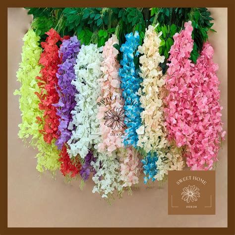 Jual 1 Lusin 12pcs Wisteria Jumbo Gantung Bunga Artificial Dekorasi