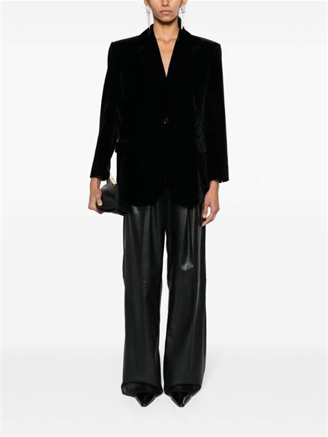 SANDRO Single Breasted Velvet Blazer Farfetch