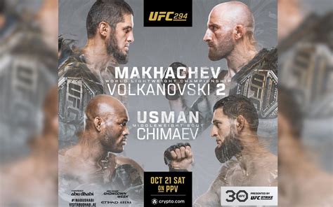 UFC 294 Makhachev X Volkanovski 2 Confira O Card Completo E Saiba