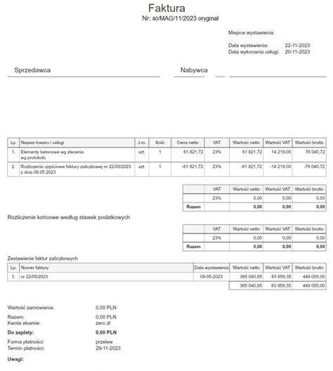 Częściowe rozliczenie faktury zaliczkowej Subiekt GT Forum InsERT