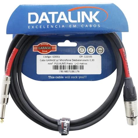 Cabo Para Microfone P X Xlr M Preto Datalink Mundomax