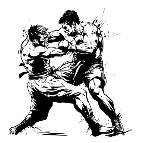 Dos Boxeadores Luchando Dos Boxeadores En Acci N Ilustraci N Vectorial