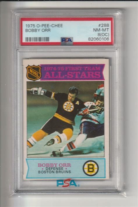 1975 76 O Pee Chee Bobby Orr All Stars 288 PSA 8 OC NM MT EBay