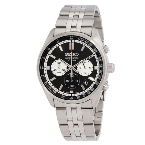 Seiko Chronograph Quartz Black Dial Mens Watch Ssb429p1 4954628250384 Watches Stainless