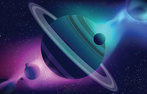 Realistic Planet And Space Scene Background Vector Art At Vecteezy