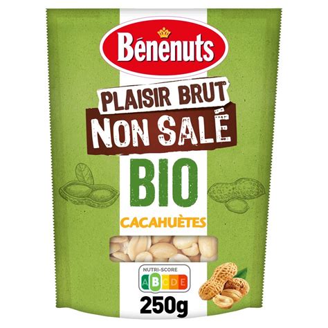 Benenuts Plaisir Brut Cacahu Tes Bio Non Sal Es G Pas Cher Auchan Fr