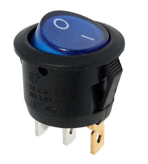 Interrupteur Bascule V Rond Avec Lampe Bleue Pi Ces Opencircuit