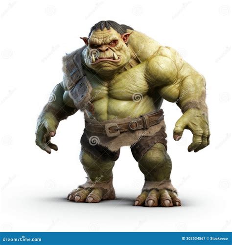 Photorealistic 3d Ogre Cartoon Character Superhero Troll Illustration ...