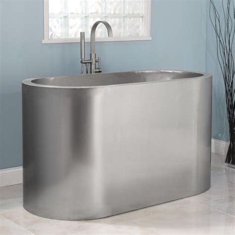 60 Minato Brushed Stainless Steel Soaking Tub Japanese Soaking Tubs