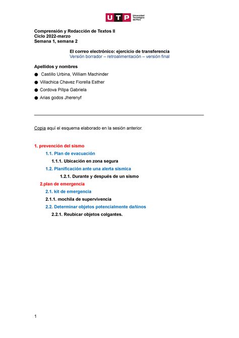 S01 s2 y S02 s1 s2 El correo electrónico ejercicio de transferencia