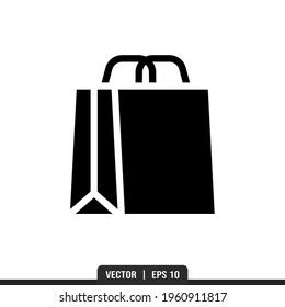 Shopping Bag Silhouette Icon Vector Illustration Stock Vector (Royalty ...