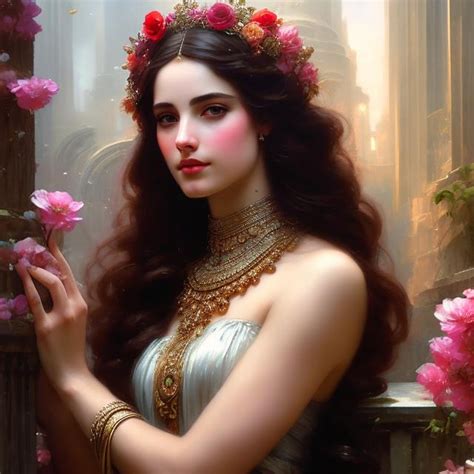 Portrait Splash Art Of The Goddess Persephone Detai