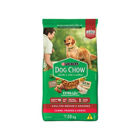 Ração Dog Chow Extra Life Para Adultos De Raças Médias E Grandes Sabor