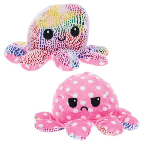 Wholesale 8 Inch Reversible Plush Octopus Tie Dye And Polka Dot