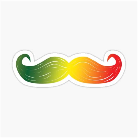 Colorful Mustache Stickers Redbubble