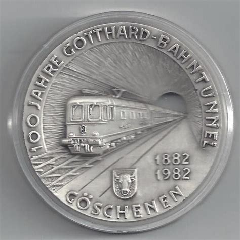 sehr schöne Silber Medaille 100 Jahre Gotthard Bahntunnel Kaufen auf