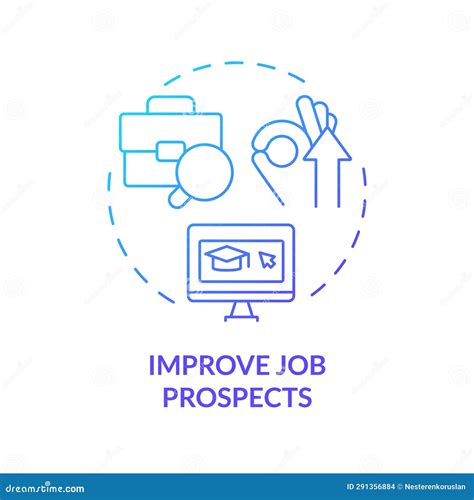 2d Gradient Thin Linear Icon Improve Job Prospects Concept Stock Illustration Illustration Of