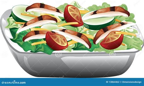 Chicken Salad Salad In A Tortilla Bowl Hand Draw Sketch Vector 118208137