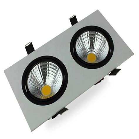 Dual Dimmable LED COB Spotlight 2X15W Full Set Lamp Square Ceiling