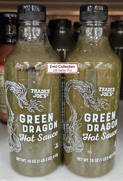 Trader Joe S Green Dragon Hot Sauce 18oz 510g 2 Bottles Walmart