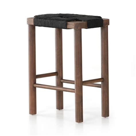 Mahogany Woven Rope Counter Stool West Elm