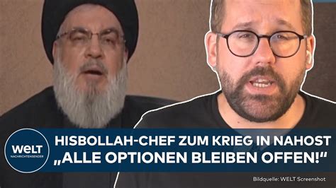 Krieg Gegen Israel Hisbollah Chef Hassan Nasrallah äußert Sich Erstmals Seit Dem Hamas Angriff