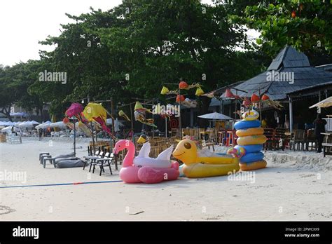 RAYONG THAILAND March 16 2023 Fantasy Swim Ring At Sai Kaew Beach