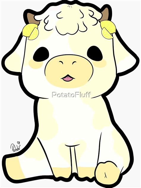 "Lemon Cow 1" Sticker by PotatoFluff | Redbubble