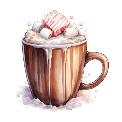 Premium AI Image Beautiful Hot Cocoa Mug With Whipped Cream And