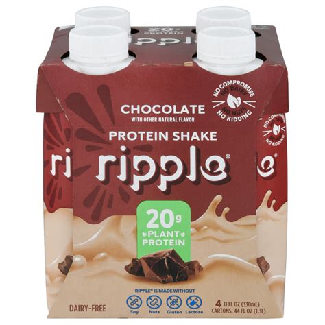 Save On Ripple Dairy Free Chocolate Plant Protein Shake 4 Pk Order Online Delivery Stop And Shop