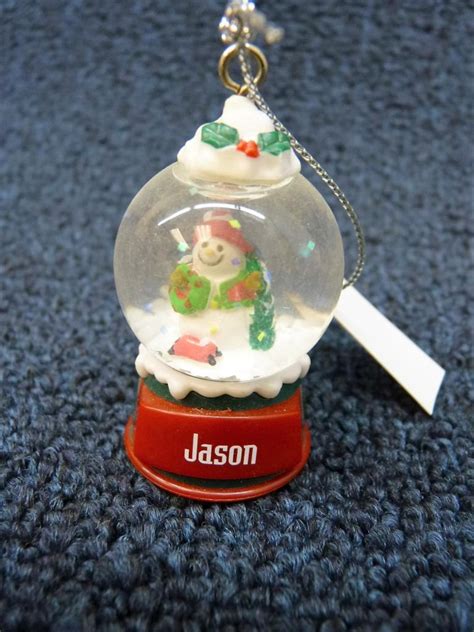 Cute GANZ Personalized Name Snowman Snow Globe Ornament D thru J | eBay