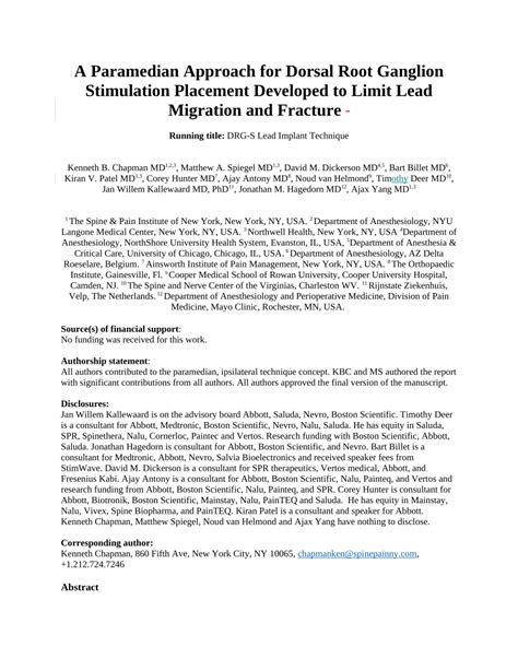 paramedian approach  dorsal root ganglion stimulation