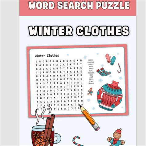 Winter Clothes Word Search Puzzle Worksheet Activities Teacha