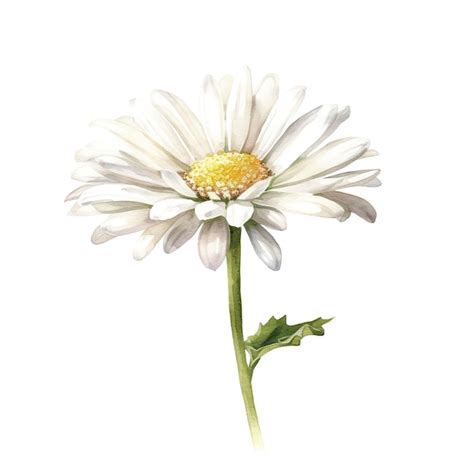 Premium Ai Image Daisy Flower Watercolor Painting