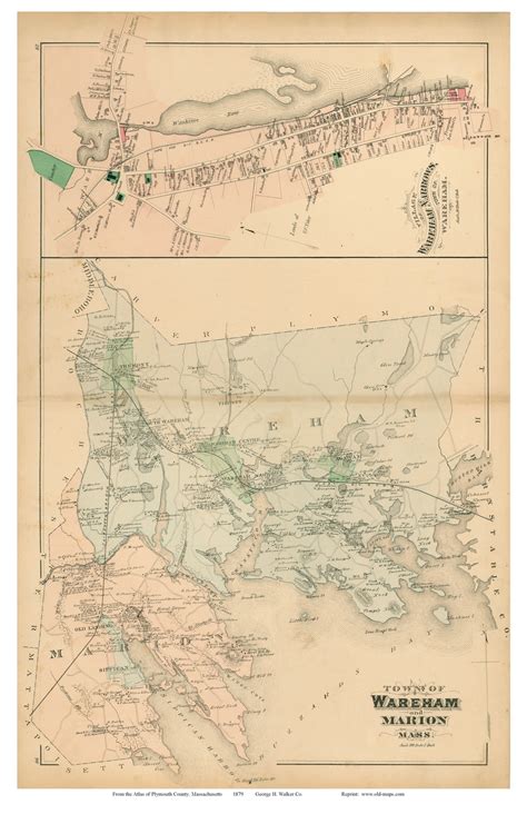 Wareham And Marion Wareham Narrows Village Massachusetts 1879 Old