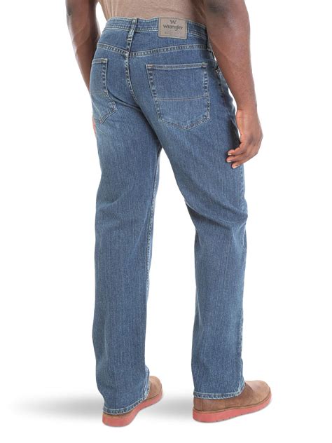 Wrangler Authentics Mens Big And Tall Regular Fit Comfort Flex Waist Jean Blue Ocean 58x32 On