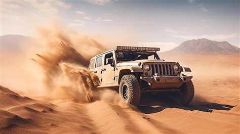 Premium Ai Image Photo Of Jeep Driving In The Desert