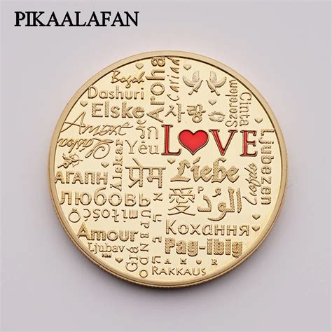 2018 Custom commemorative coins Love coin mood love gold and silver ...