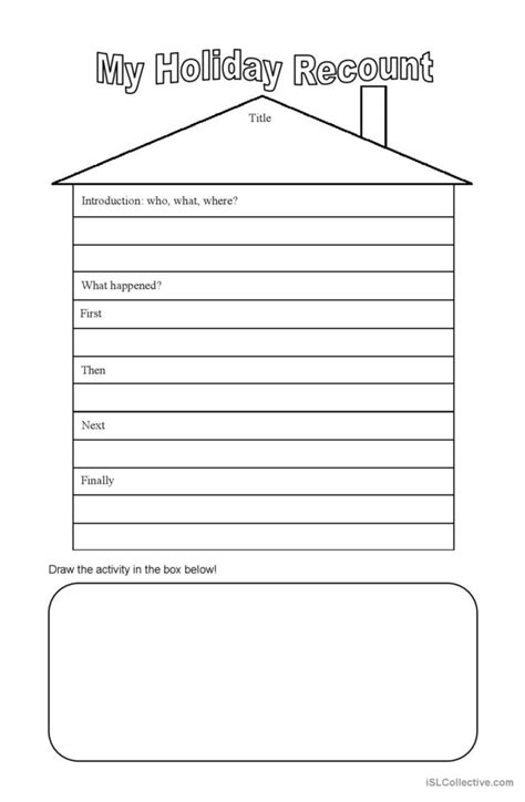 Holiday Recount Frame Creative Writi English ESL Worksheets Pdf Doc