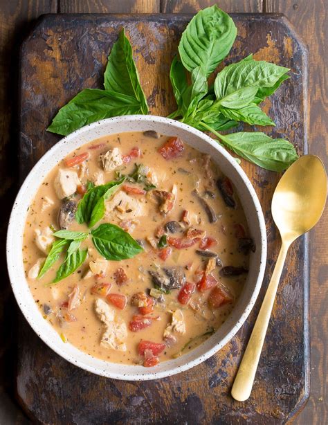 Creamy Tuscan Chicken Soup With Bacon Wholesomelicious Recipe