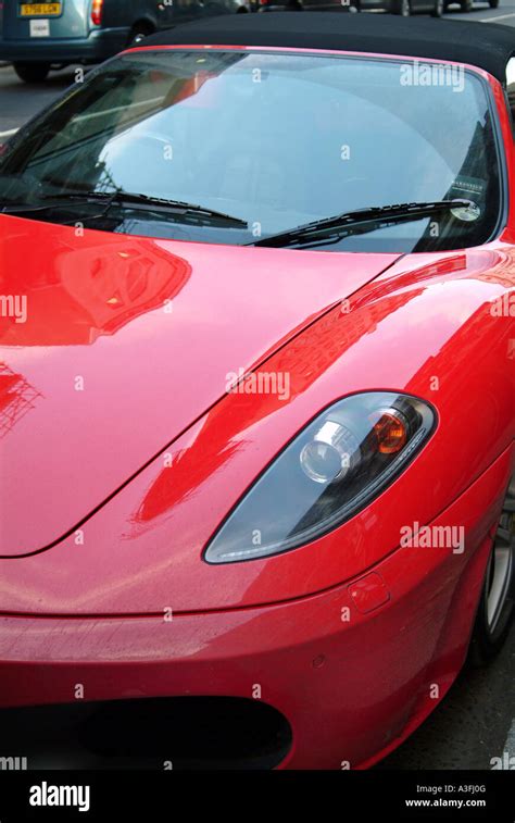 Red Ferrari In London Stock Photo Alamy