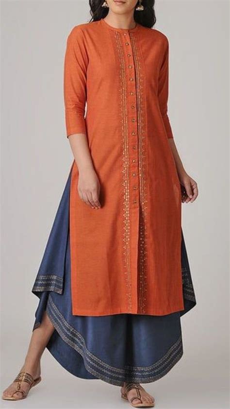 Beautiful Cotton Kurti With Hand Embroidery Work Embellishments Kurta Designs Women Kurta