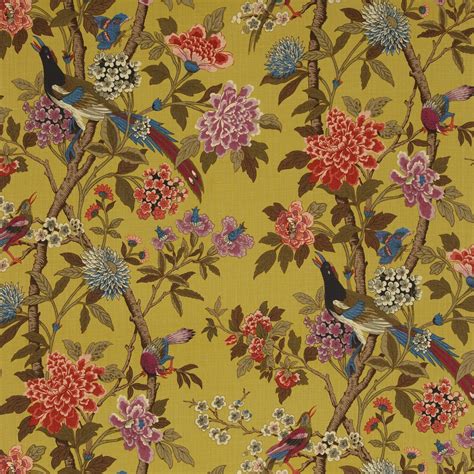 LEE JOFA KRAVET Tree Of Life Floral Birds Linen Fabric 10 Etsy