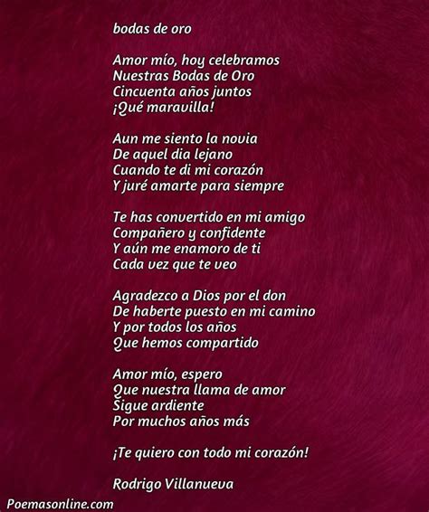 Cinco Mejores Poemas Para Bodas De Oro Matrimoniales Poemas Online